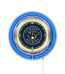 Milwaukee Brewers 15" Neon Clock