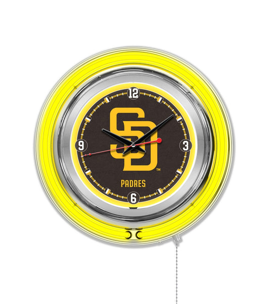 15" San Diego Padres Neon Clock