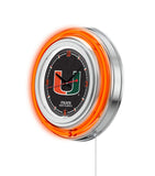 15" Miami Hurricanes Neon Clock