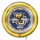 15" Marquette Neon Clock | MU Golden Eagles Retro Neon Clock