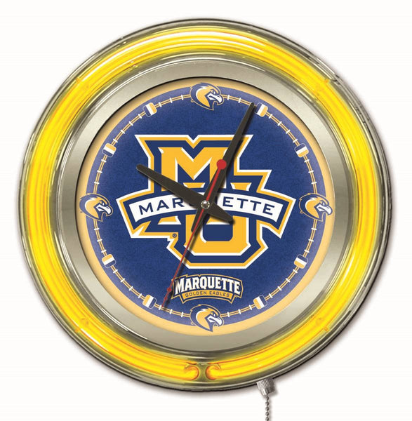 15" Marquette Neon Clock | MU Golden Eagles Retro Neon Clock
