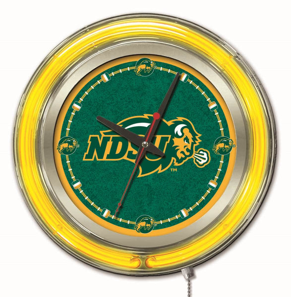 15" North Dakota State University Bison Neon Clock