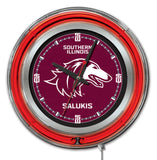 15" Southern Illinois Neon Clock | SIU Salukis Retro Neon Clock