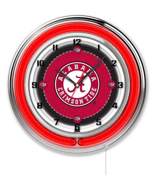 19" Alabama Crimson Roll Tide Neon Clock