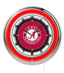 19" Alabama Crimson Tide Retro Neon Clock Man Cave Decor