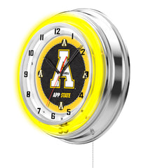 19" Appalachian State Mountaineers Retro Neon Clock Man Cave Decor