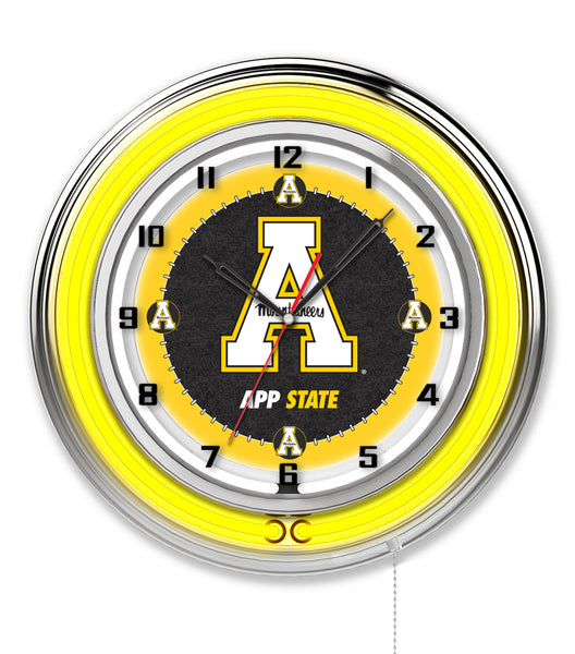 19" Appalachian State Mountaineers Neon Clock