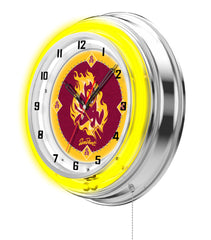 19" Arizona State Sun Devils Sparky Retro Neon Clock Man Cave Decor