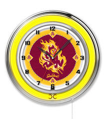 19" Arizona State Sun Devils Sparky Retro Neon Clock Man Cave Decor