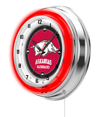 19" Arkansas Razorbacks Neon Clock