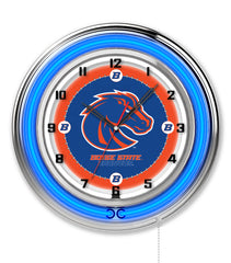 19" Boise State Broncos Officially Licensed Logo Neon Clock Wall Decor