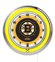 19" Boston Bruins Officially Licensed Logo Neon Clock Wall Decor