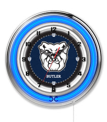 19" Butler Bulldogs Officially Licensed Logo Neon Clock Wall Decor