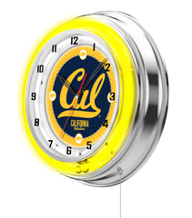 19" California Golden Bears Officially Licensed Logo Neon Clock Wall Decor