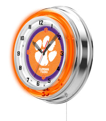 19" Clemson Tigers Neon Clock