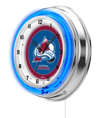 Colorado Avalanche Officially Licensed Logo Neon Clock Wall Decor