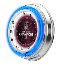 19" Colorado Avalanche 2022 Stanley Cup Neon Clock