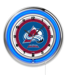Colorado Avalanche Officially Licensed Logo Neon Clock Wall Decor