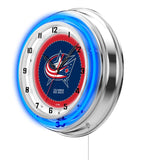 19" Columbus Blue Jackets Neon Clock