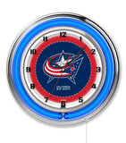 19" Columbus Blue Jackets Neon Clock