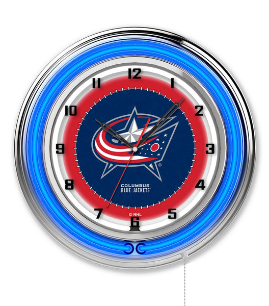 19" Columbus Blue Jackets Neon Clock