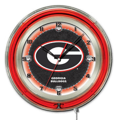 Georgia Bulldogs Officially Licensed Logo Neon Clock Wall Decor