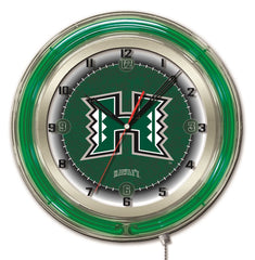 Hawaii Rainbow Warriors Officially Licensed Logo Neon Clock Wall Decor