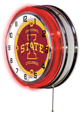 Iowa State Cyclones officially Licensed Logo Neon Clock Wall Decor