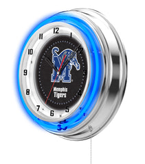 19" Memphis Tigers Neon Clock