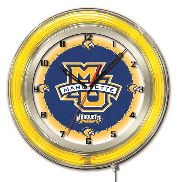 19" Marqutte Neon Clock | MU Golden Eagles Retro Neon Clock