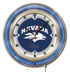 University of Nevada Wolf Pack Officially Licensed Logo Neon Clock Wall Decor