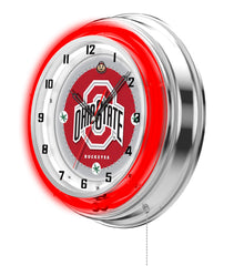 19" Ohio State Buckeyes Neon Clock
