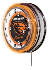 Oregon State Beavers Officially Licensed Logo Neon Clock Wall Decor