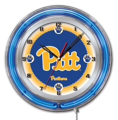 Pittsburgh Panthers Officially Licensed Logo Neon Clock Wall Decor