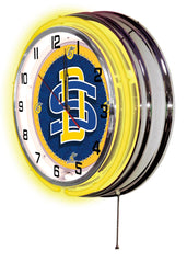 SDSU Jackrabbits Officially Licensed Logo Neon Clock Wall Decor