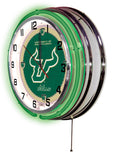 19" South Florida Neon Clock | USF Bulls Retro Neon Clock
