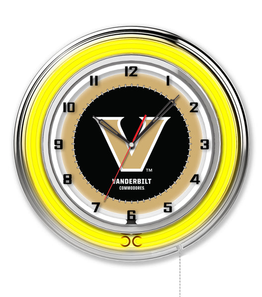 19" Vanderbilt Commodores Neon Clock
