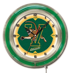 19" Vermont Catamounts Officially Licensed Logo Neon Clock Wall Decor