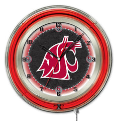 19" Washington State Cougars Officially Licensed Logo Neon Clock Wall Decor