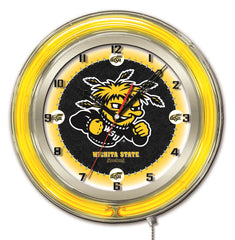 19" Wichita State Shockers Officially Licensed Logo Neon Clock Wall Decor