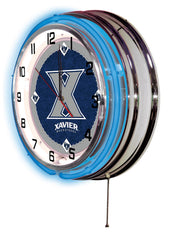 19" Xavier Musketeers Officially Licensed Logo Neon Clock Wall Decor