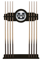 Utah State University Cue Rack with Black Finish
