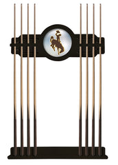 University of Wyoming Cue Rack with Black Finish
