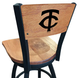 Minnesota Twins L038 Laser Engraved Wood Back Bar Stool by Holland Bar Stool