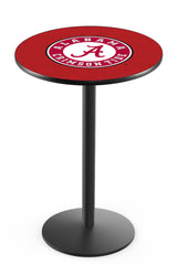 L214 Black Wrinkle Alabama Crimson Tide Script A Pub Table by Holland Bar Stool Company