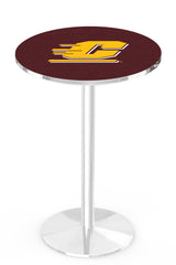 L214 Chrome Central Michigan Chippewas Pub Table
