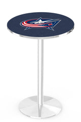 L214 Chrome Columbus Blue Jackets Pub Table