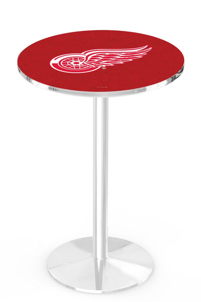 L214 Chrome Detroit Red Wings Pub Table