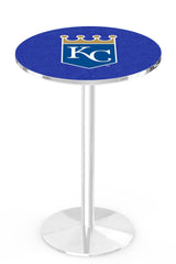 MLB's Kansas City Royals logo L214 Chrome pub table from Holland Bar Stool Co.