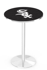 MLB's Chicago White Sox logo L214 Chrome pub table from Holland Bar Stool Co.